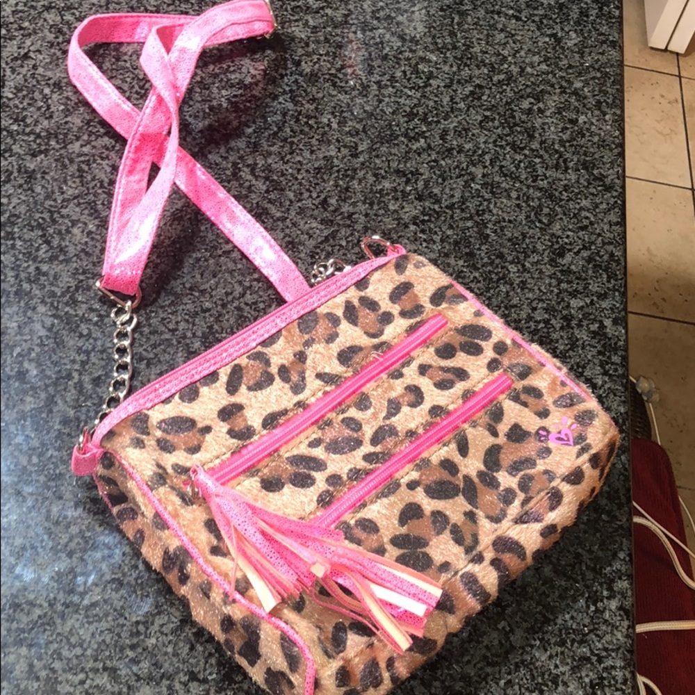 Pink Cheetah Print Side Purse From JUSTICE NEW